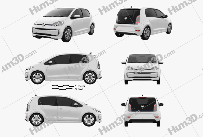 Volkswagen e-Up 5-door 2018 Blueprint Template