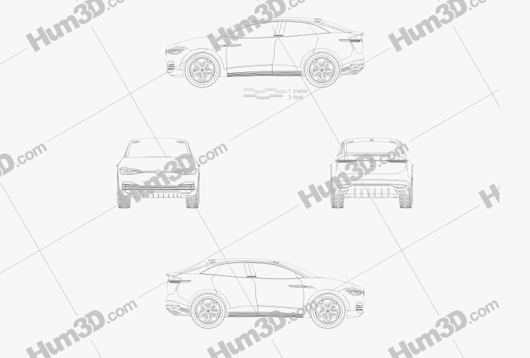 Volkswagen ID Crozz II 2017 Blueprint