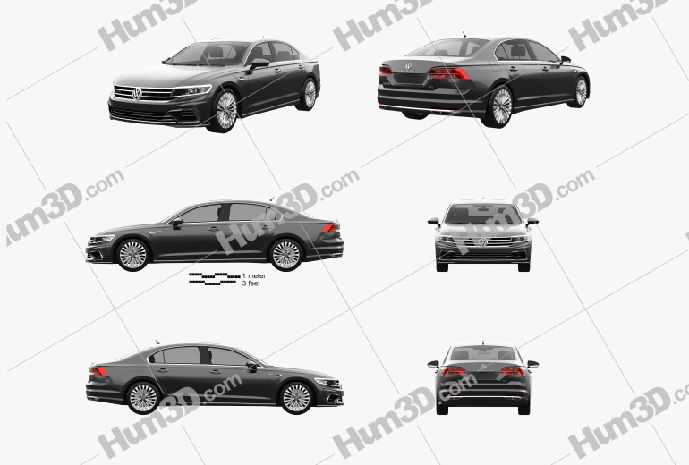 Volkswagen Phideon GTE 2020 Blueprint Template