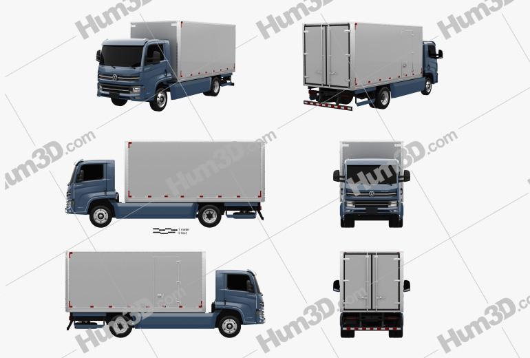 Volkswagen e-Delivery Box Truck 2020 Blueprint Template