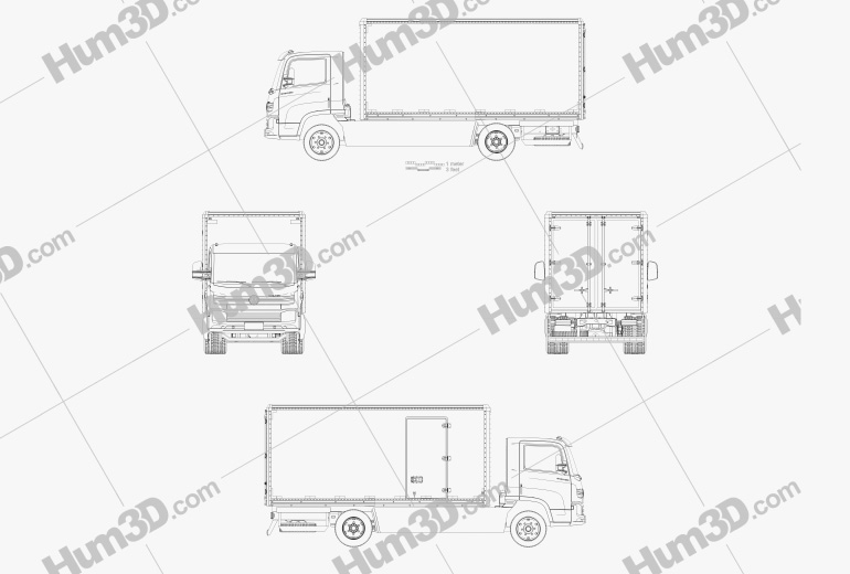 Volkswagen e-Delivery Camion Caisse 2017 Blueprint