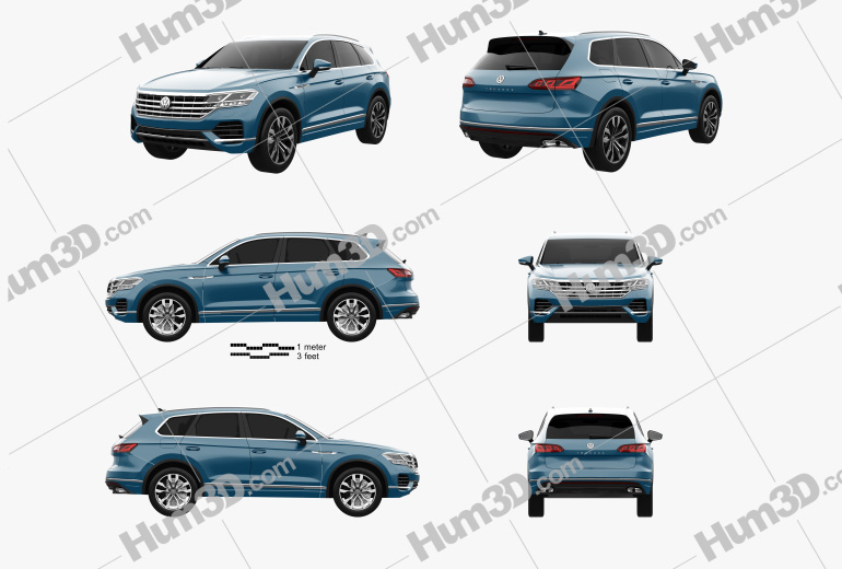 Volkswagen Touareg Elegance 2021 Blueprint Template