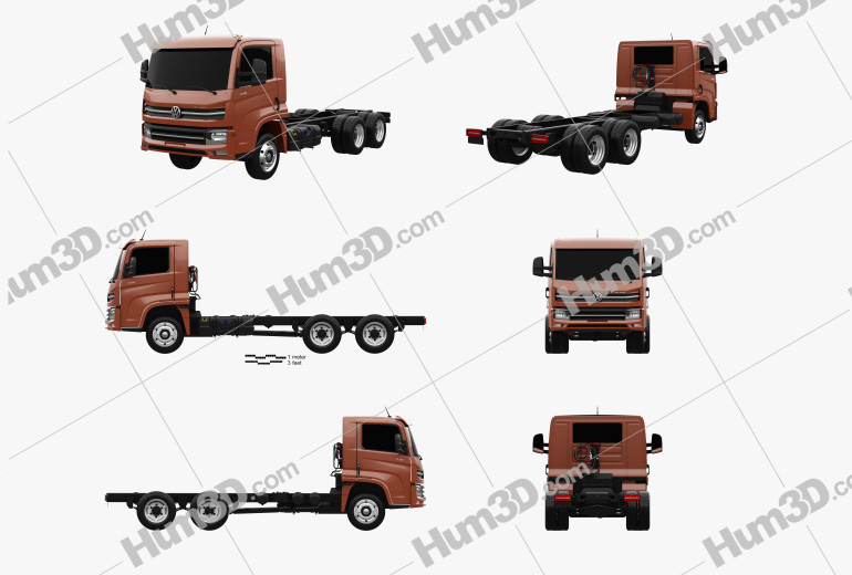 Volkswagen Delivery (13-180) Chassis Truck 3-axle 2021 Blueprint Template
