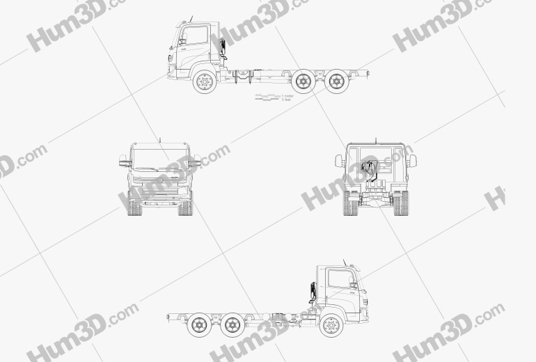 Volkswagen Delivery (13-180) Chassis Truck 3-axle 2021 Blueprint