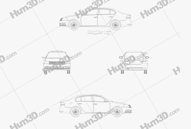 Volkswagen Lavida セダン 2015 設計図