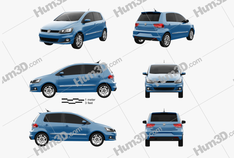 Volkswagen Fox Highline 2020 Blueprint Template