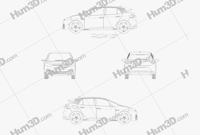 Volkswagen ID.3 2020 設計図