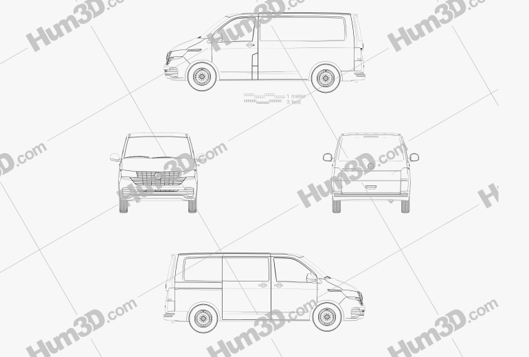 Volkswagen Transporter Panel Van Startline 2019 Чертеж