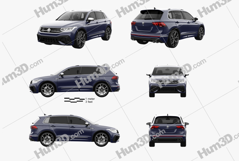 Volkswagen Tiguan R 2022 Blueprint Template