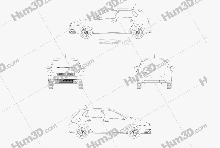 Volkswagen Polo 5 portas hatchback 2019 Blueprint