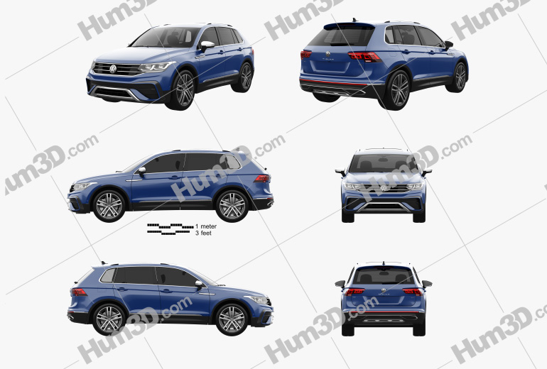 Volkswagen Tiguan Allspace Elegance 2020 Blueprint Template