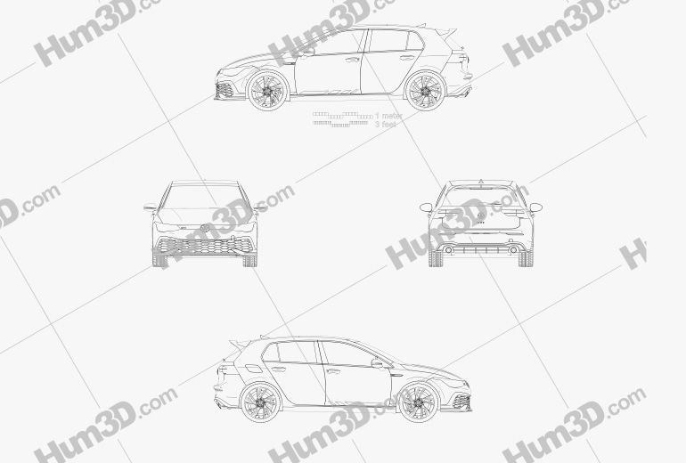 Volkswagen Golf GTI Clubsport 5 porte hatchback 2022 Blueprint