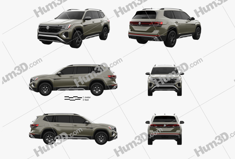 Volkswagen Atlas SEL Peak Edition 2023 Blueprint Template