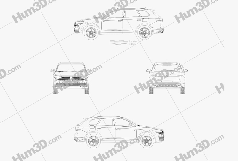 Volkswagen Touareg R eHybrid 2023 Blueprint