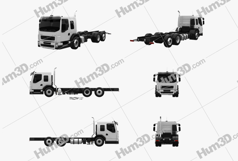 Volvo FE LEC Chassis Truck 2014 Blueprint Template