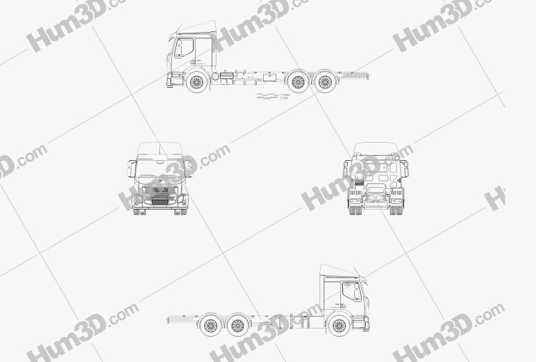 Volvo FE Chassis Truck 2016 Blueprint