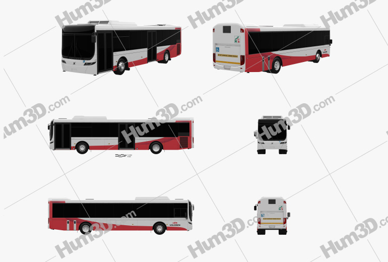 Volvo B7RLE bus 2015 Blueprint Template