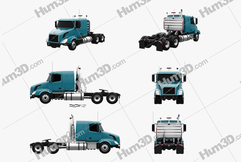 Volvo VNL (430) Tractor Truck 2014 Blueprint Template
