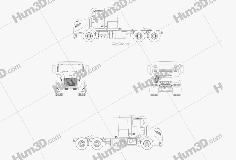 Volvo VNR (400) Tractor Truck 2020 Blueprint