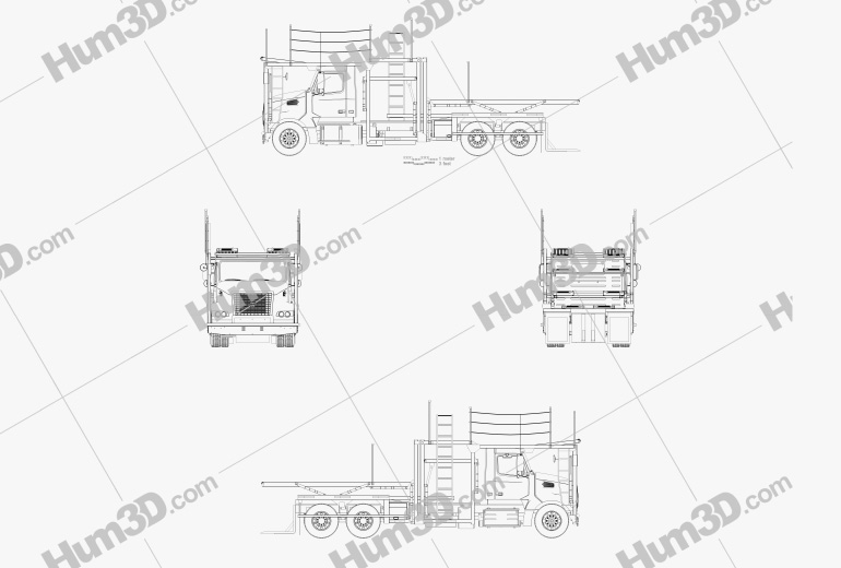 Volvo VAH (200) Car Carrier Truck 2015 ブループリント