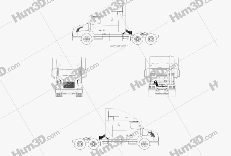 Volvo VAH (630) Tractor Truck 2017 Blueprint