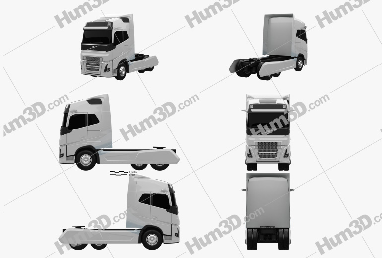 Volvo FH Tractor Truck 2020 Blueprint Template