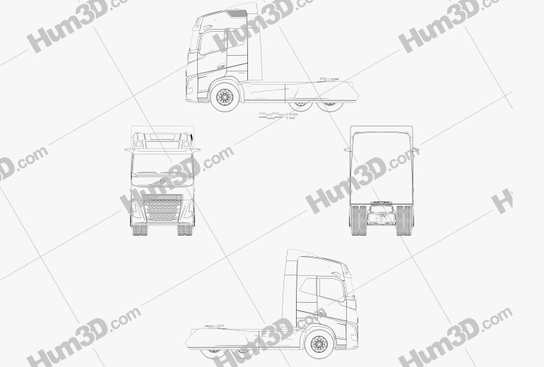 Volvo FH Camion Tracteur 2020 Blueprint