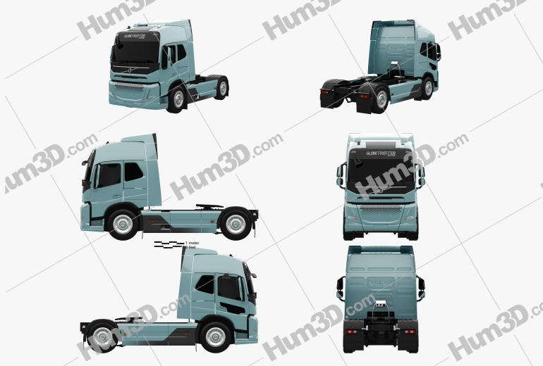 Volvo Electric Tractor Truck 2020 Blueprint Template