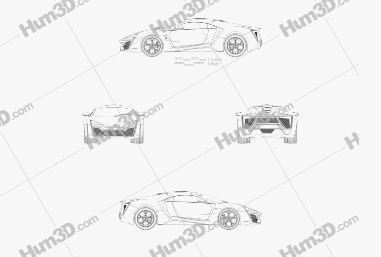 W Motors Lykan HyperSport 2012 設計図
