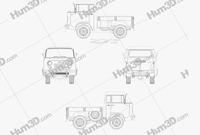 Willys Jeep FC-150 Forward Control 1957 蓝图