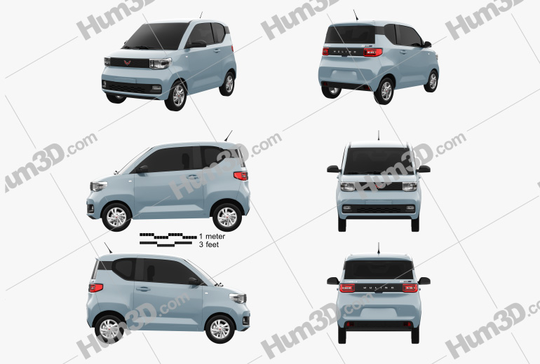 Wuling Hongguang Mini EV 2022 Blueprint Template