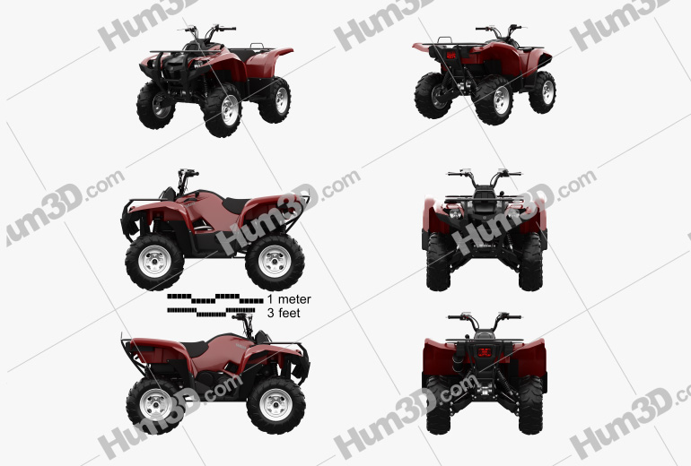 Yamaha Grizzly 700 2013 Blueprint Template