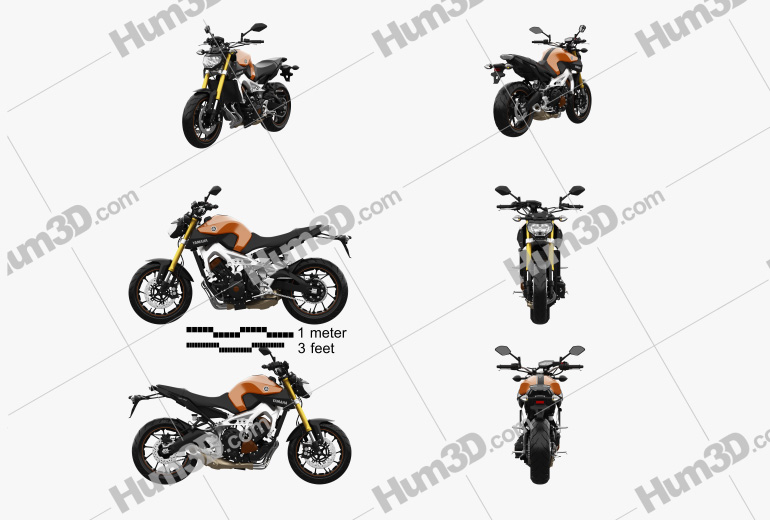 Yamaha MT-09 2014 Blueprint Template