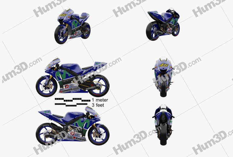Yamaha YZR-M1 MotoGP 2015 Blueprint Template