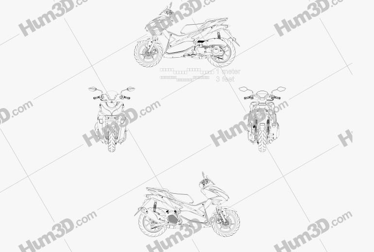 Yamaha Aerox 155 2021 Blueprint