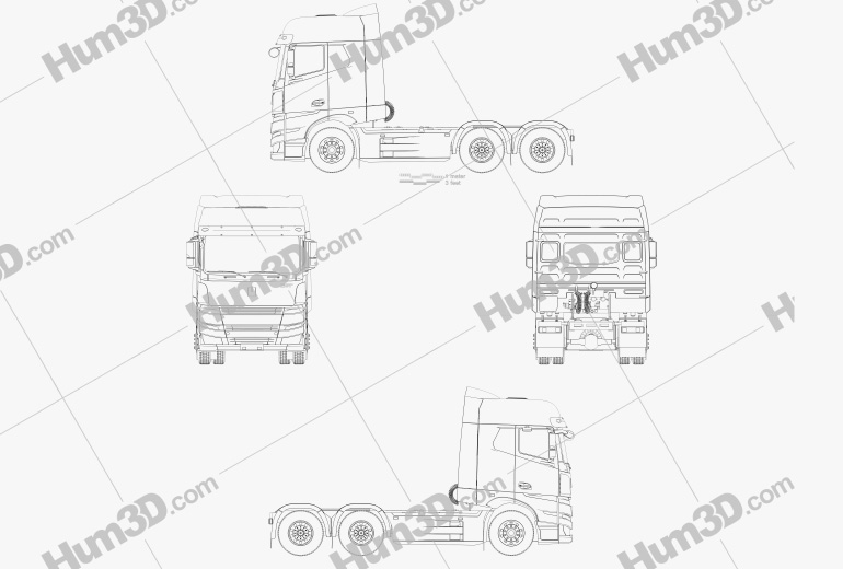 Yuan-Cheng M100 Camião Tractor 2022 Blueprint