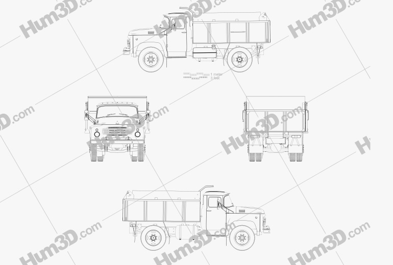 ZIL 130 Dump Truck 1994 Blueprint