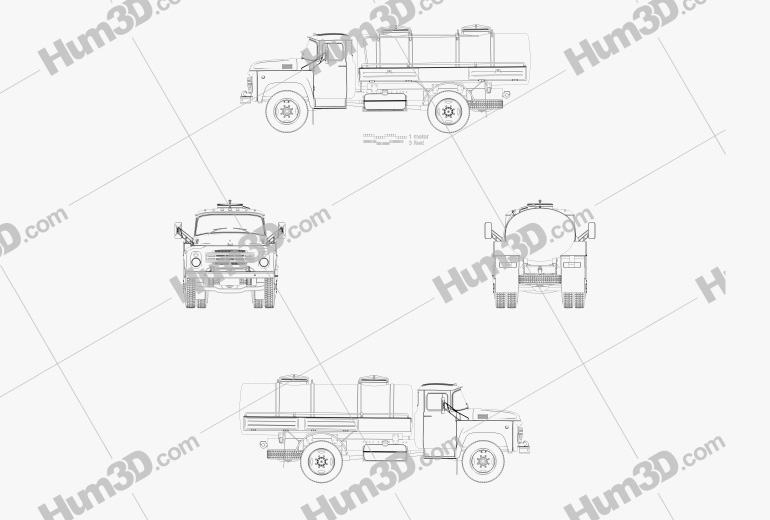 ZIL 130 Camion-citerne 1964 Plan