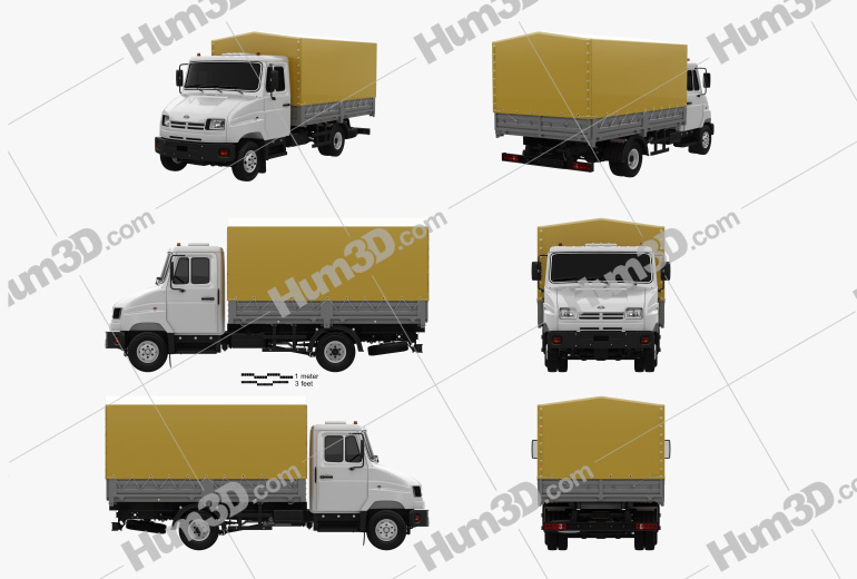 ZIL Bychok 5301 AO Truck 1996 Blueprint Template