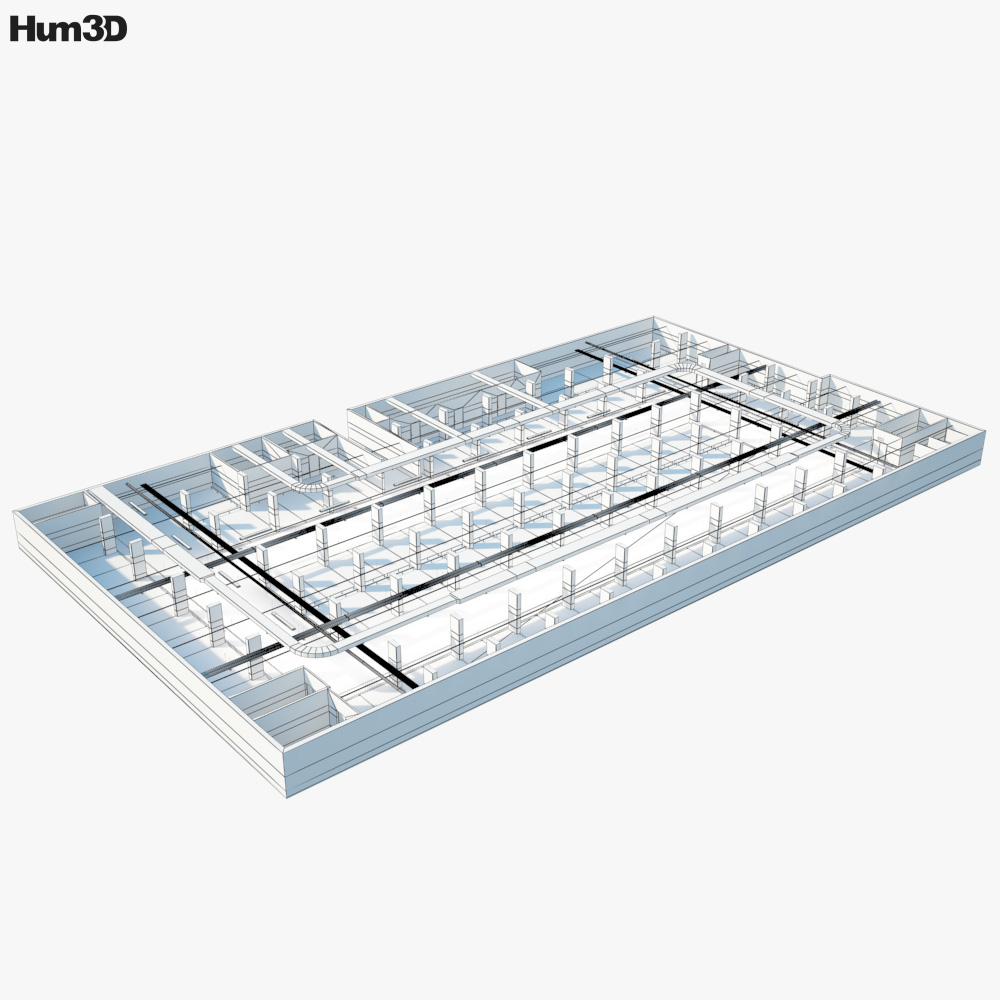 Underground parking 3D model - Download Architecture on