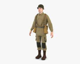 Солдат США времен Второй мировой войны 3D модель