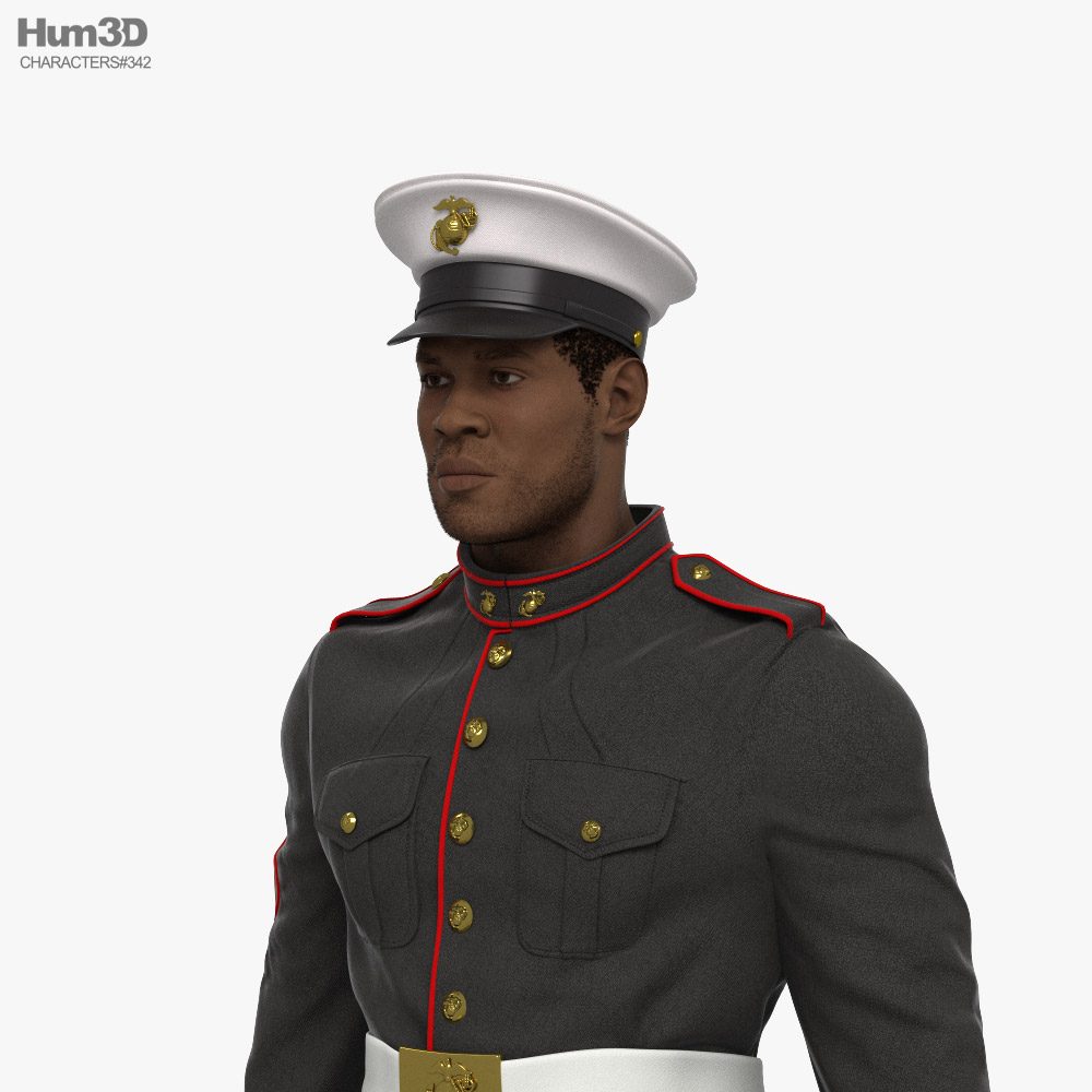 African-American US Marine Corps Soldier Modello 3D - Scarica ...