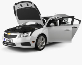 Chevrolet Cruze sedan with HQ interior and engine 2012 3D model