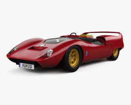 De Tomaso P70 with HQ interior and engine 1968 3D model