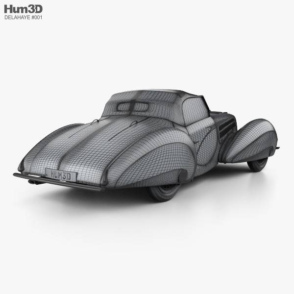 Delahaye 135M Figoni and Falaschi コンバーチブル 1937 3Dモデル - ダウンロード Sports car on  3DModels.org