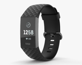 Fitbit Charge 3 Schwarz 3D-Modell