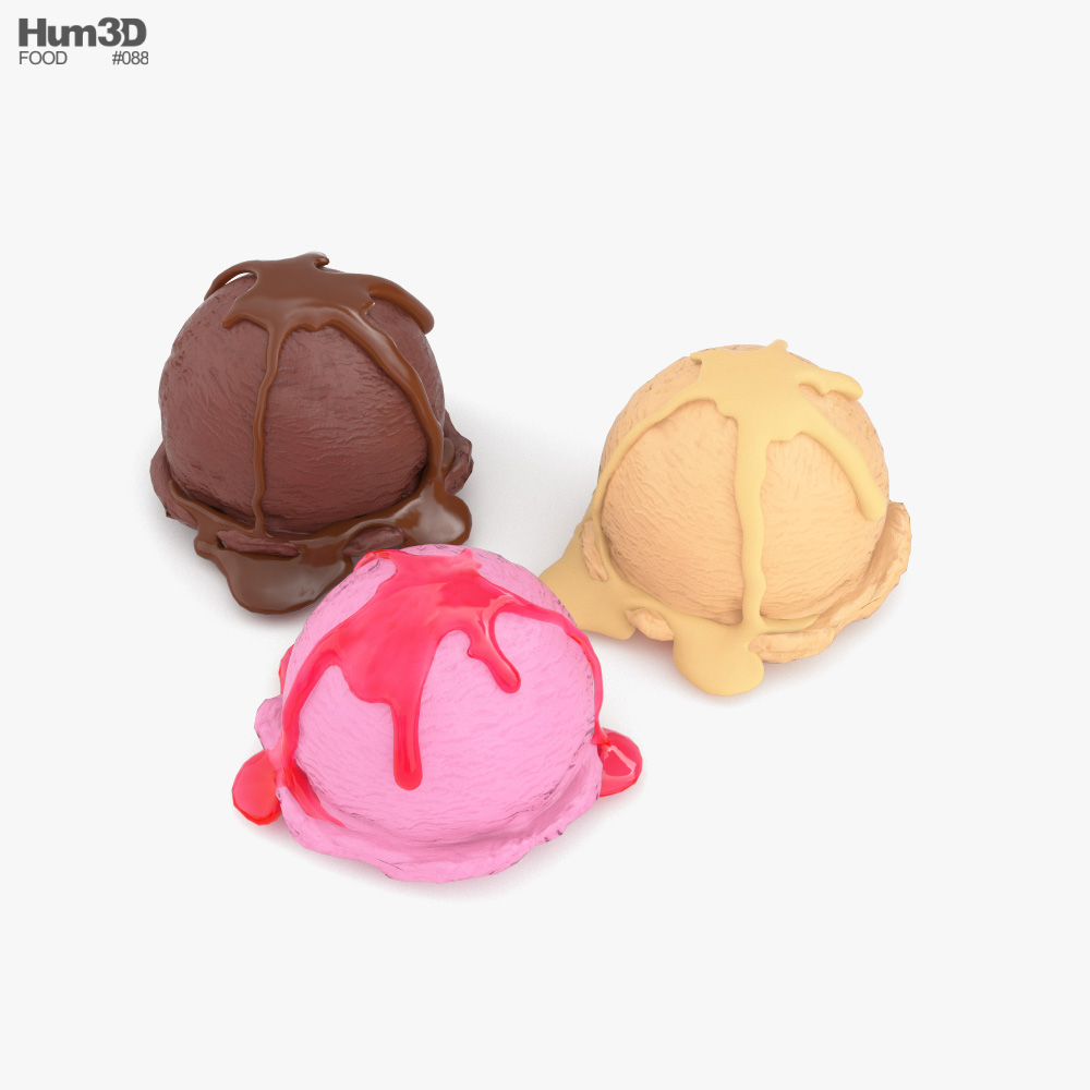 Ice Cream Balls 3D model