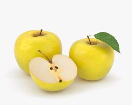 Желтое яблоко 3D модель