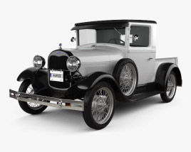 Ford Model A Pickup Closed Cab 1928 3D model