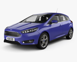 Ford Focus hatchback with HQ interior 2017 3D model